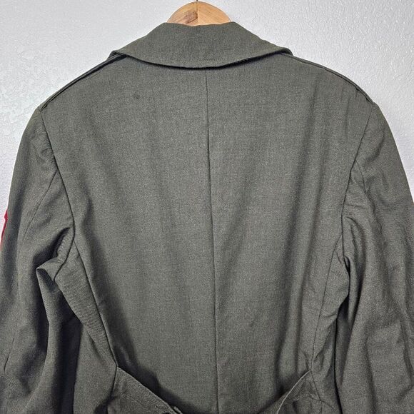Overcoat Wool Serge Green Men's 38L USMC Marine Core Army Trench Coat Vintage - Picture 9 of 15